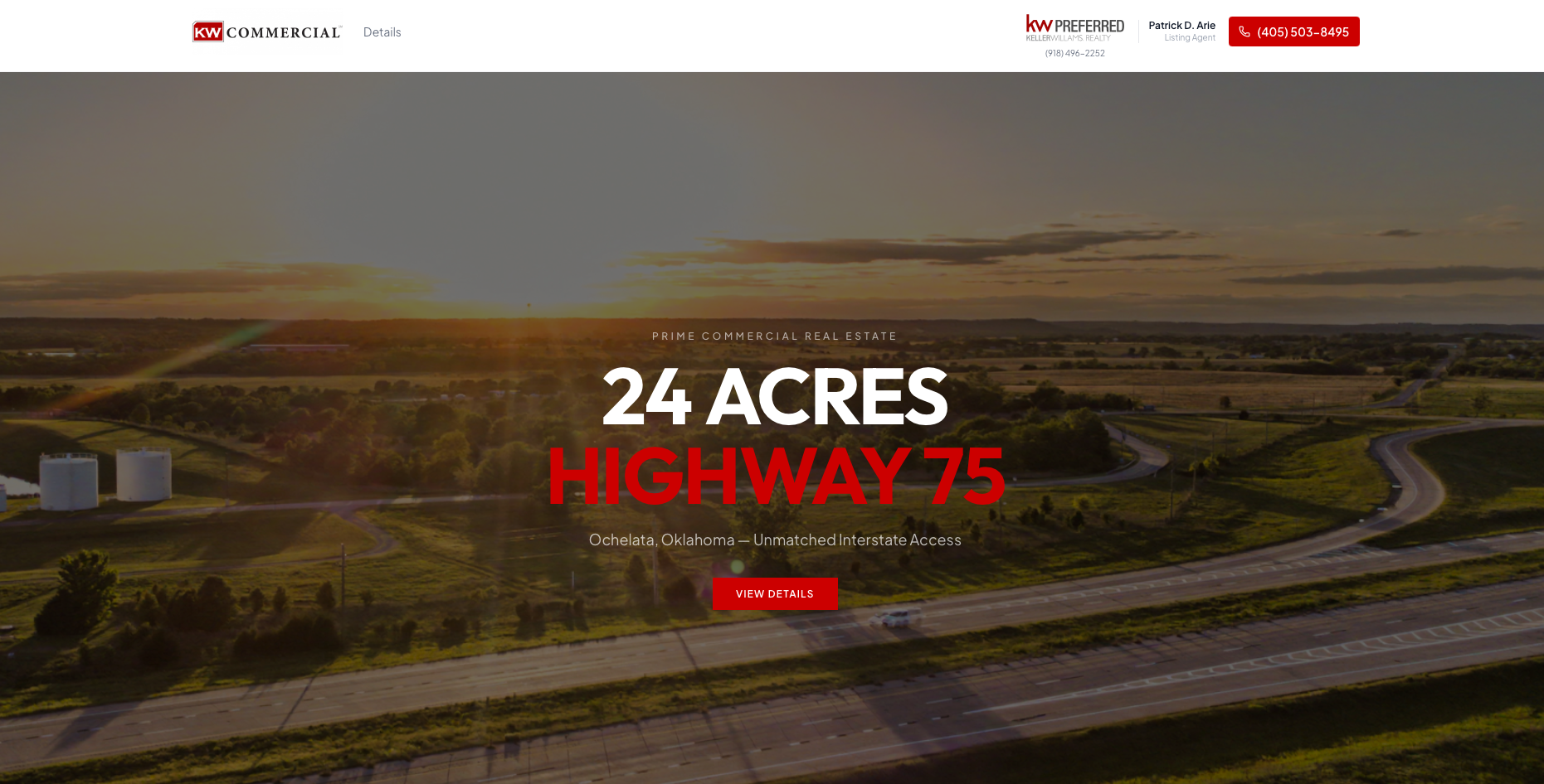 KW Commercial — 24 Acres Hwy 75 — featured project screenshot